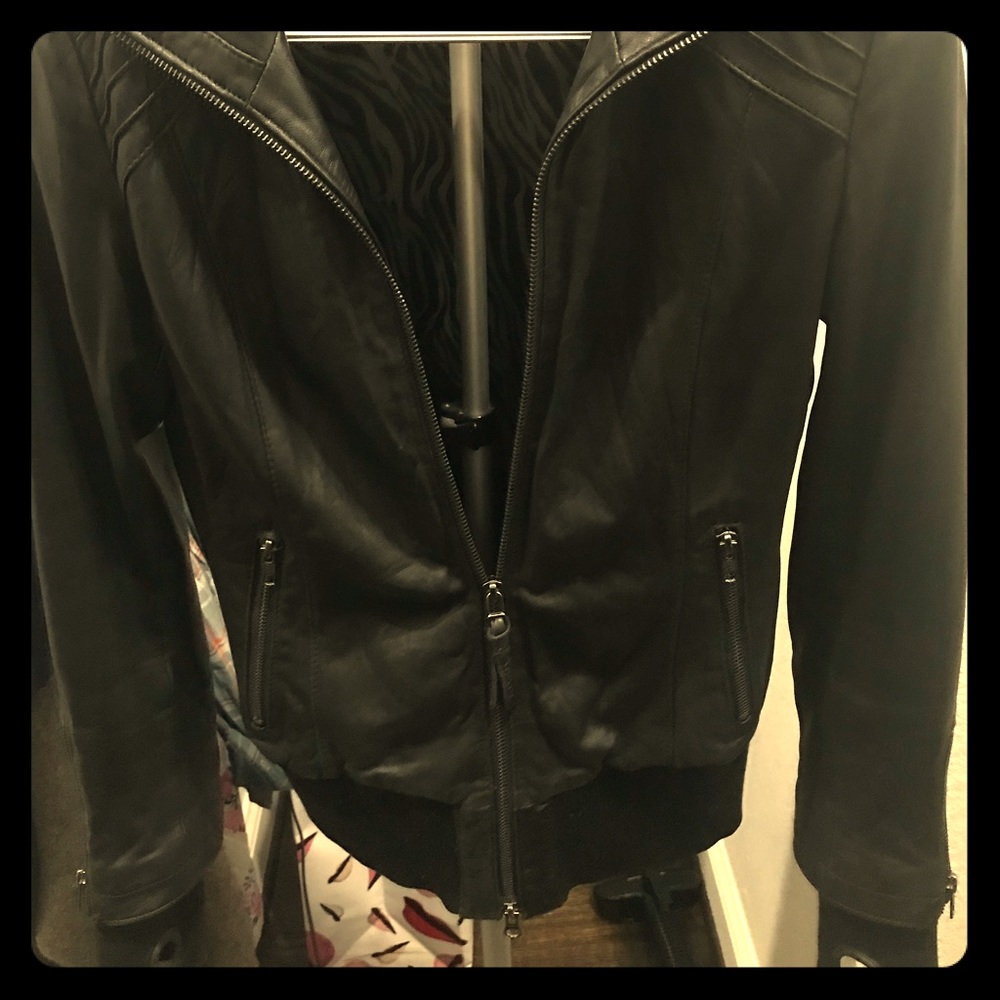 Black size M leather Mackage jacket.